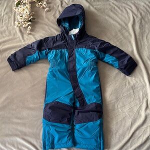 navy blue and teal 2T hooded snowsuit L.L Bean